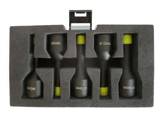 Set 5 carote diamantate pt. gresie portelanata & piatra - diam. 6, 8, 10, 12, 14 (mm) -cu ceara- Super Premium - DXDH.80406.Satz5.6-14W