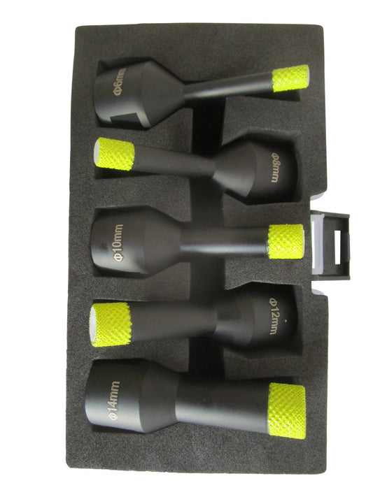 Set 5 carote diamantate pt. gresie portelanata & piatra - diam. 6, 8, 10, 12, 14 (mm) -cu ceara- Super Premium - DXDH.80406.Satz5.6-14W