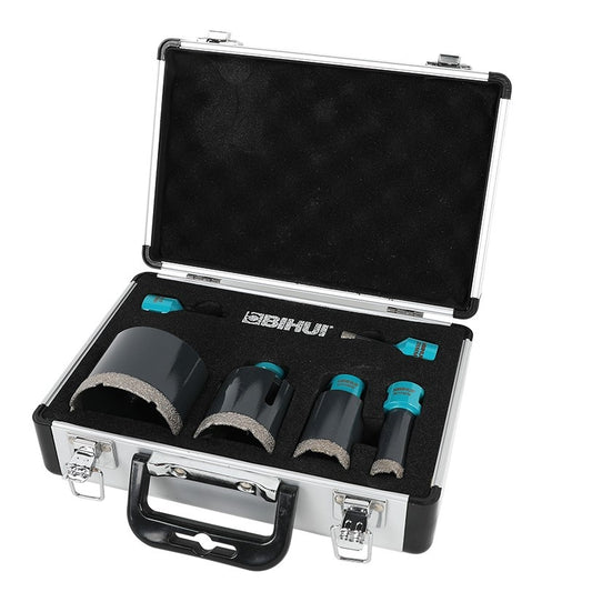 Set 6 carote diamantate pt. gresie portelanata & piatra - diam. 6, 8, 20, 35, 50 si 70 mm PREMIUM - BIHUI-DBDMK6