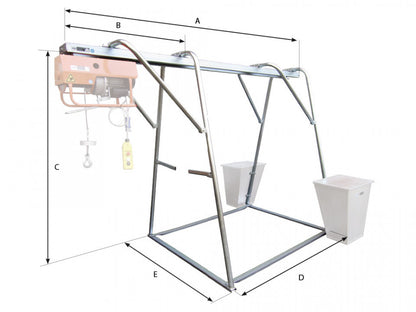 Stand metalic cu sina suport pt. Electropalane pana la 1000kg IORI-CAV1000
