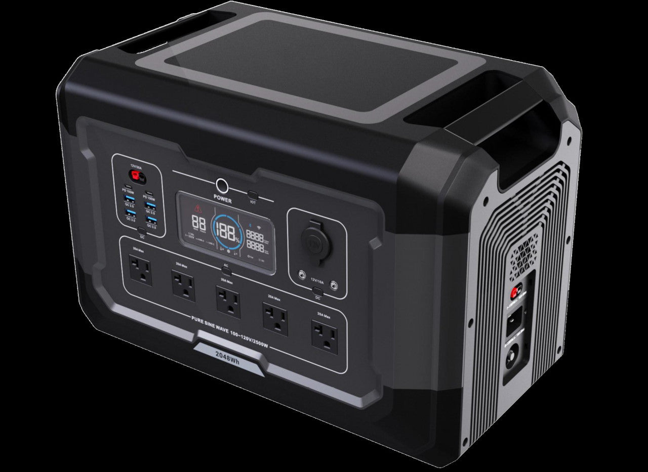 Statie acumulator portabil cu incarcare rapida - FastCharge, LiFePO4 - Generator Solar Power Station - 2500W, 2048Wh - CNO-PS2
