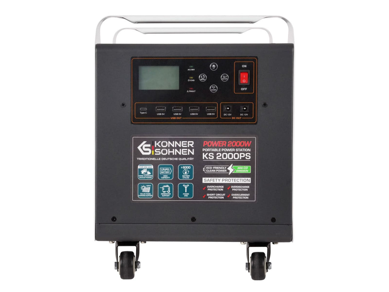 Statie de incarcare portabila de energie solara, UPS, PowerBank - 1792Wh, 2000W - KS-2000PS