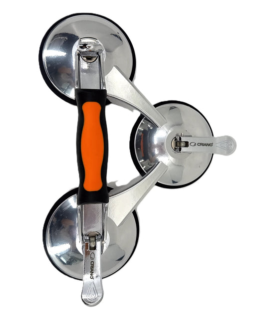 Ventuza tripla pt. gresie, sticla, faianta profesionala cu corp din Aluminiu Ø123mm, 160kg - CNO-ALUV3