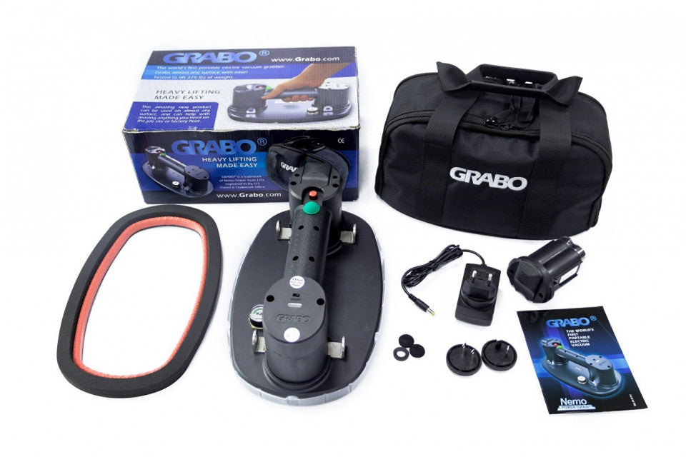 Ventuza Vacuum Electrica cu acumulator Nemo Grabo, pt. sticla, gresie, lemn, rigips si alte placi, capacitate max. 170kg - GRABO-NG-1B-FB-1S